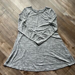 Old Navy long sleeve space dye knit grey marble dresss